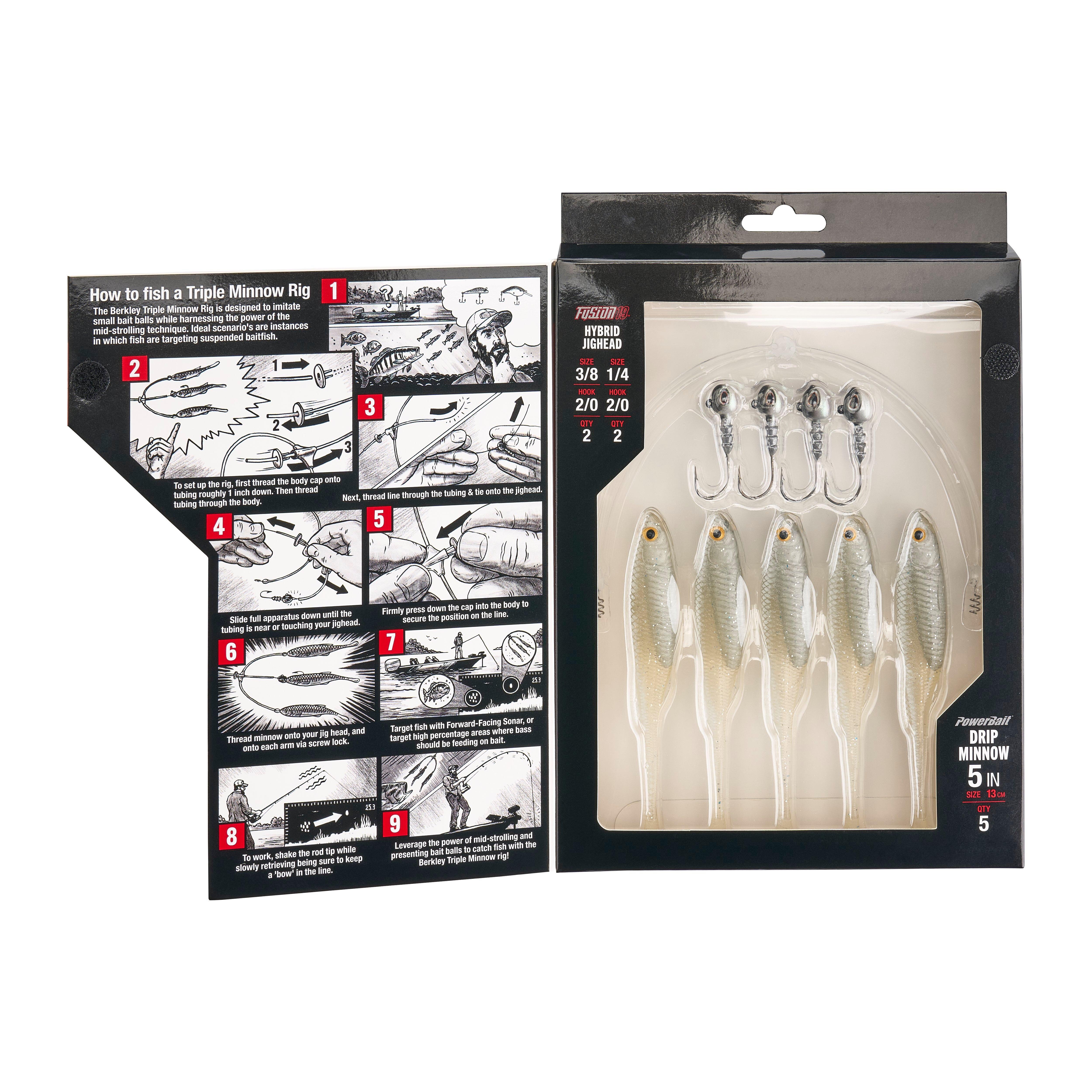 Berkley Triple Minnow Rig Kit, 5in, White Shiner