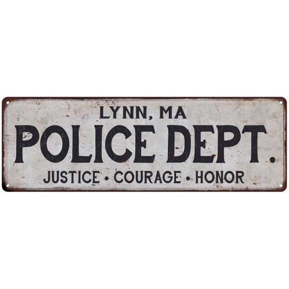 LYNN, MA POLICE DEPT. Home Decor Metal Sign Gift 6x18 206180012331