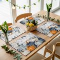 thumbnail image 5 of Navy Blue Pumpkins Fall Placemats Set of 2, Botanical Thanksgiving Grey Wooden Washable Wipeable Table Mats for Dining Tables, Indoor Outdoor Kitchen Place Mats for Holiday Party Table Decor, 5 of 9