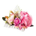 thumbnail image 4 of XASZHN Flower Metal Hair Side Combs Slide Clips Floral Bows Barrettes Hot Pink_008 One Size, 4 of 5