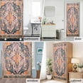 thumbnail image 6 of Vintage Ethnic Style Orange Floral Fabric Shower Curtain Medieval Turkish Texture Washable Shower Curtains for Bathroom, Waterproof Bath Curtain with Hooks Home Decor 72x72in, 6 of 8