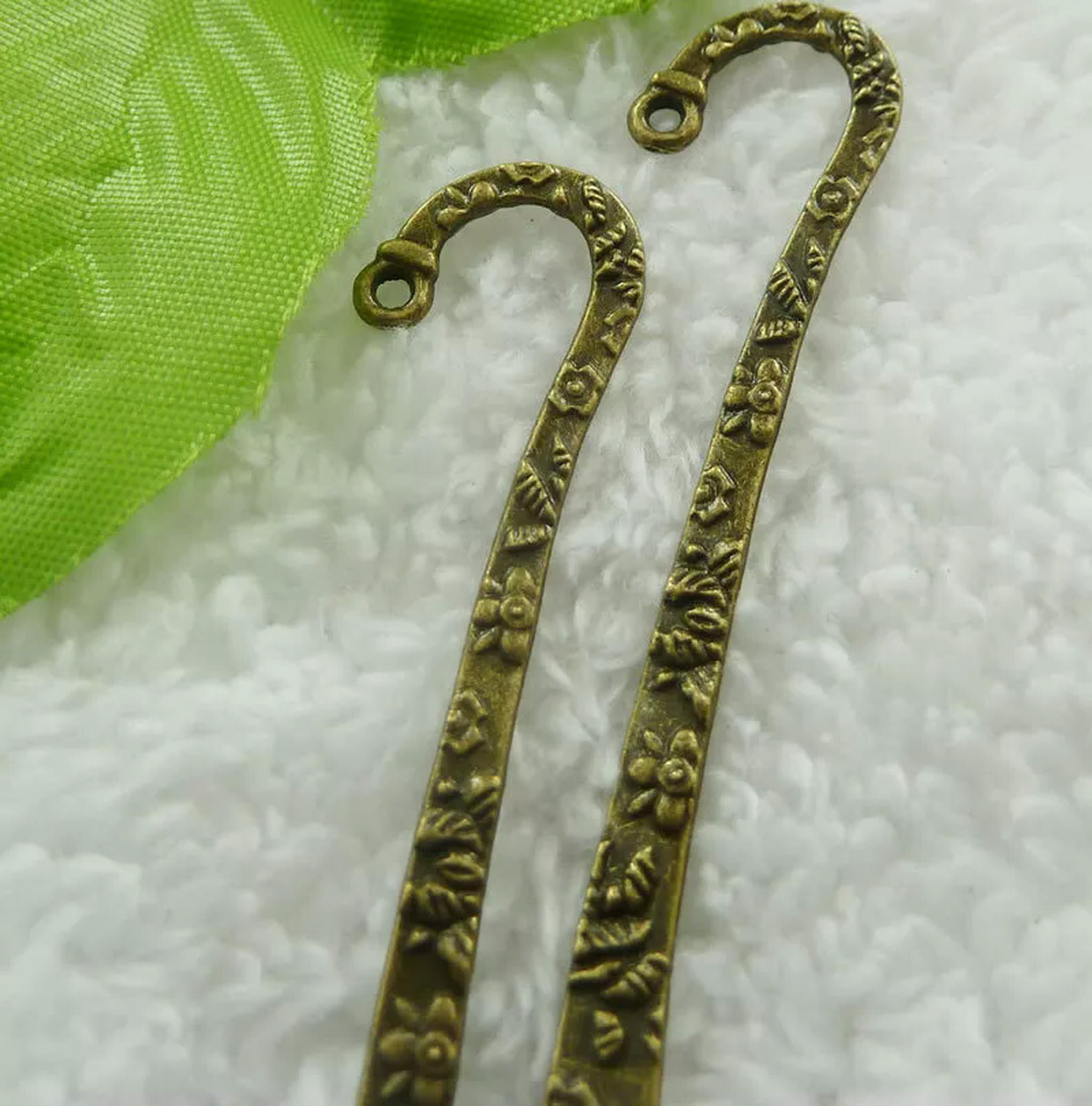 HOOUN 80 pcs bronze plated flower bookmarks 81x16mm B2066