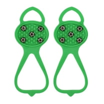 Ice Cleats for Shoes Non-Slip Traction Spikes Winter Walking Safety Grips - Free Size Hiking Traction for Snow Ice Walking Security(Green)
