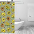 thumbnail image 2 of Shower Curtain, Sage Green With Sunflowers Waterproof Fabric Plastic Shower Curtain, Drying Fast Bathroom Curtain with 9 Buttonholes, Ruffle Shower Curtain 60x72in, 2 of 8