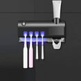 thumbnail image 1 of Portacepillos de dientes UV con batería de 1200 mAh, inducción inteligente, montaje en pared, carga USB, color negro, 1 of 2