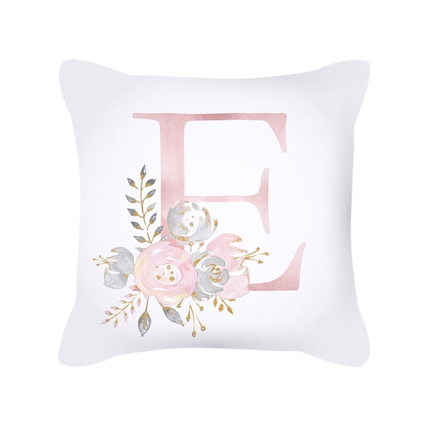 Funda de almohada con diseño de letras, funda de cojín para sofá o coche, almohada para decoración del hogar Wmkox8yii HFSH1149