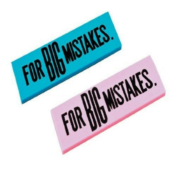 Dozen Assorted Color "For Big Mistakes" Jumbo Erasers