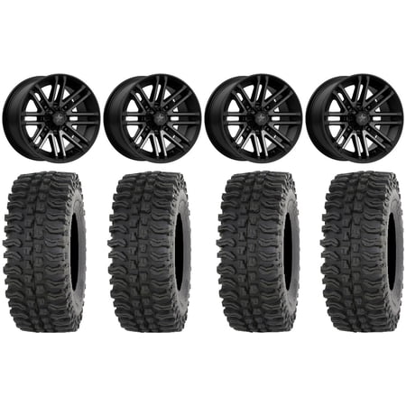 MSA Black Rogue 14 UTV Wheels 28 BDC Tires Yamaha Viking Wolverine YXZ1000R CFMoto ZForce 950 UForce 1000