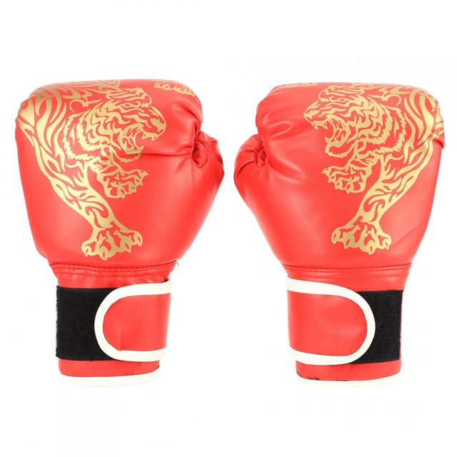 Guantes de boxeo rojos de Taekwondo, ejercicio de culturismo, lucha Sanda para adultos/niños, adultos rojos