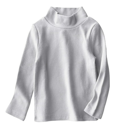 BLTIBY Toddler Kids Boys Girls Bottoming Shirts Turtleneck Winter Long Sleeve Solid Color Round Neck Fashion Thermal Tops Soft Cotton Basic Tee Gray 1-2 Years BLTIBY Toddler Kids Boys Girls Bottoming Shirts Turtleneck Winter Long Sleeve Solid Color Round Neck Fashion Thermal Tops Soft Cotton Basic Tee Gray 1-2 Years