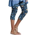 thumbnail image 2 of Ounisa Novelty Capri Leggings for Women 2026 New Trending Graphic Yoga Pants 3/4 Length Workout Daily Going Out Bottoms Navy, 2 of 7