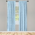 thumbnail image 3 of Ambesonne Ocean Curtains, Pattern with Dolphins, Pair of 28"x95", Pale Blue White, 3 of 5