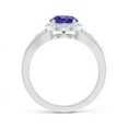 thumbnail image 2 of ANGARA Natural Split Shank 1.45 ct Tanzanite Halo Ring with Cluster Diamonds in 14K White Gold for Women (Size-7mm) | December Birthstone, Anniversary, Jewelry Gift for Women | Natural Tanzanite Ring, 2 of 8