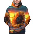 thumbnail image 2 of Bingfone Sunset Coast Sunflower Men's Drawstring Hoodie Long Sleeve Pocket Sweatshirts-XX-Large, 2 of 6