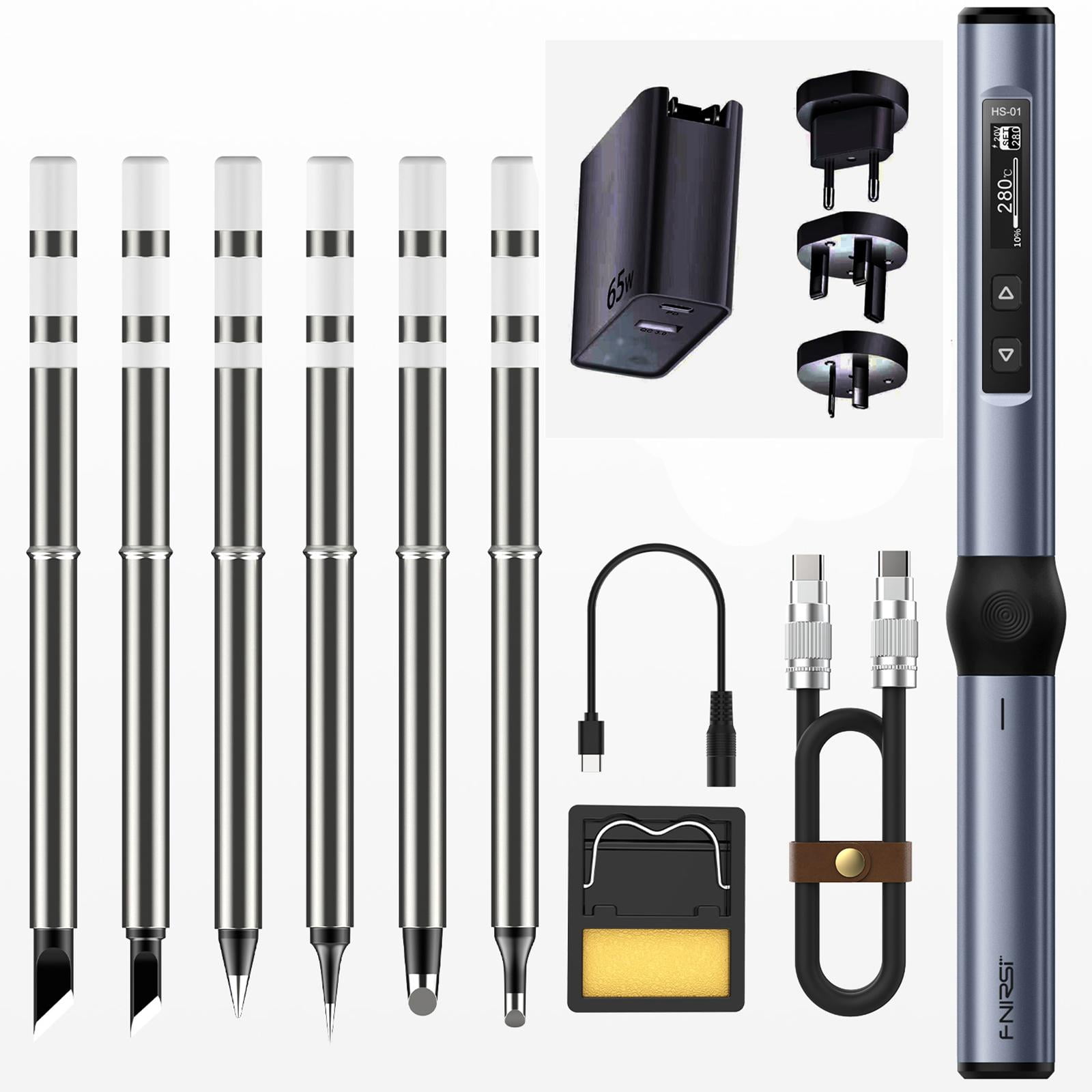 Cordless Soldering Iron,Soldering Iron Mini Digital Soldering Iron Kits,Soldering Iron 80-420 degreeC Fast Heating,Cordless Soldering Iron Kits OLED Screen Display,portable Black BC2 with PS