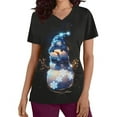thumbnail image 5 of Feancey Nursing Scrub Tops for Women Christmas Cute Snowman Print Plus Size Working T-Shirt Stretch Short Sleeve V Neck Nurse Medical Scrubs with Pockets Multicolor L, 5 of 5