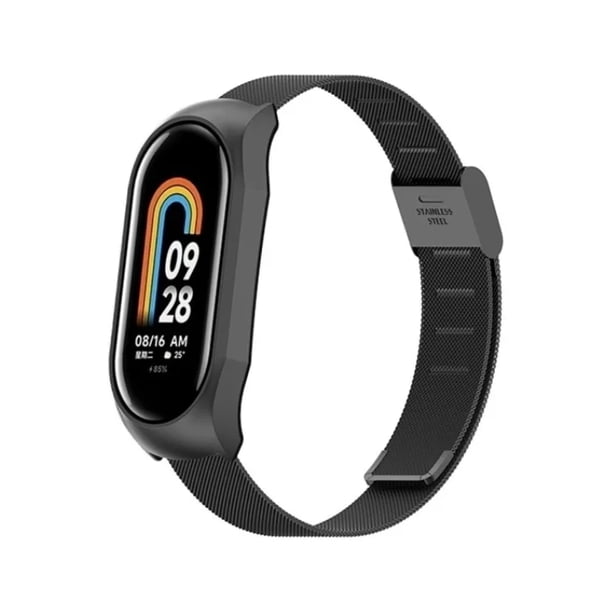 Correa Acero Inox Para Xiaomi Mi Band 8/9/10 Hebilla + Mica