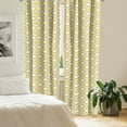 thumbnail image 3 of Ambesonne Ikat Window Curtains, Yellow Vivid Oval Shapes, Each 28" W x 63" L, Yellow Grey White, 3 of 5