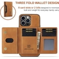 thumbnail image 3 of Phone Case Leather Wallet s Compatible with iPhone 15 Pro Max Case with Card Holder Men 6.7'' 2 in 1 Detachable Back Cover, 3 of 9