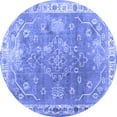 thumbnail image 1 of Ahgly Company Machine Washable Indoor Round Abstract Blue Contemporary Area Rugs, 3' Round, 1 of 4