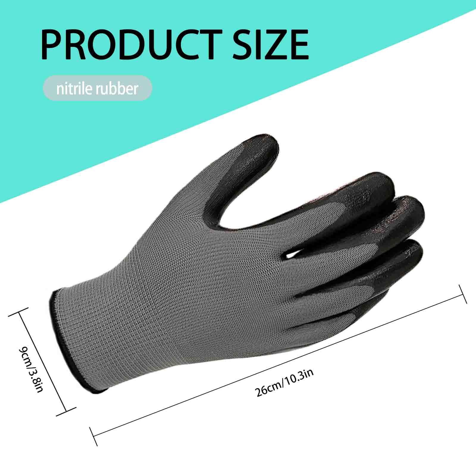 48 Pairs Gardening Work Gloves Bulk for Men Nitrile Rubber Coated Touch Screen Gloves Construction Gloves Men Safety Work Gloves Large