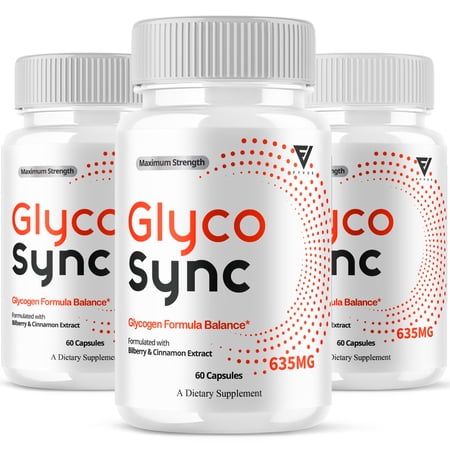 (3 Pack) Glyco Sync Glycogen Pills, GlycoSync Maximum Strength (180 Capsules)