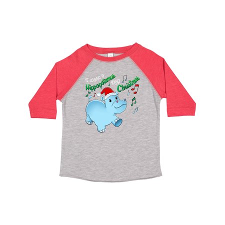 

Inktastic I Want a Hippopotamus for Christmas Hippo in Santa Hat Gift Toddler Boy or Toddler Girl T-Shirt