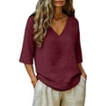 thumbnail image 5 of Cotton Linen Tops For Women，Cotton Gauze Tops For Women Womens Cotton Shirts Peasant Tops For Women Cotton Linen Shirts For Women Linen Tops For Women Womens Linen Tunic Tops Summer Shirts, 5 of 7