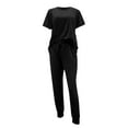 thumbnail image 4 of Pavied Two Piece Sets,Lounge Sets,Women's Two Outfit Short Sleeve Pullover With Drawstring Long Pants Tracksuit Jogger Set,Matching Sets,Womens Sweatshirt,Tracksuit for Women,Fall Outfits,Black 3XL, 4 of 7