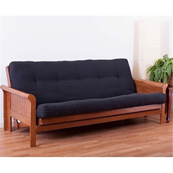 Blazing Needles Renewal 6-inch Twill Queen-size Futon Mattress-Color:Black,Size:Queen