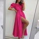 thumbnail image 2 of Nuevo 2024 verano temperamento europeo y americano viajero cintura alta color sólido moda vestido largo para mujeres, 2 of 5