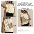 thumbnail image 4 of Suéter De Punto Para Mujer, Informal, Holgado, De Manga Larga, Para Mujer, Con Cuello Redondo, Color Block, Cómodo Para Uso Diario ANGGREK  Otros, 4 of 6