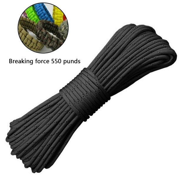 Rongmo Nylon Braided Rope, 30m Rope Polyester Parachute Cord Camping Utility Moving Rope Other Black