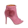 thumbnail image 2 of New Women Shoe Republic LA Gilmore Faux Suede Peep Toe Pom Pom Stiletto Bootie, 2 of 5