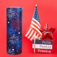 thumbnail image 2 of Patriotic Tumbler 20oz American Flag Tumbler Travel Coffee Mug Skinny Tumblers with Lid and Straw Stainless Steel Insulated Cups 4th of July Gifts for Women and Men, 2 of 6