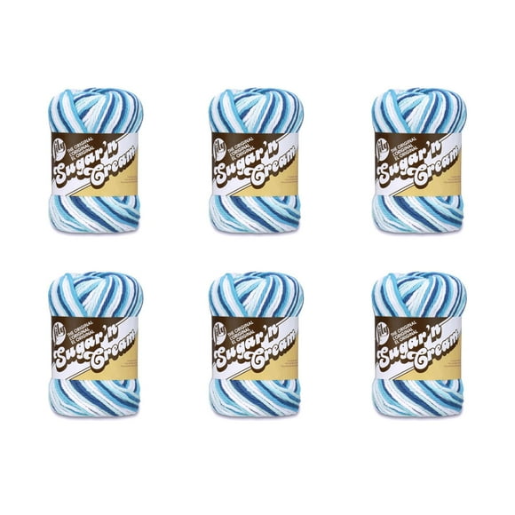 Lily Sugar'N Cream Hippi Yarn - 6 Pack of 57g/2oz - Cotton - 4 Medium (Worsted) - 95 Yards - Knitting/Crochet