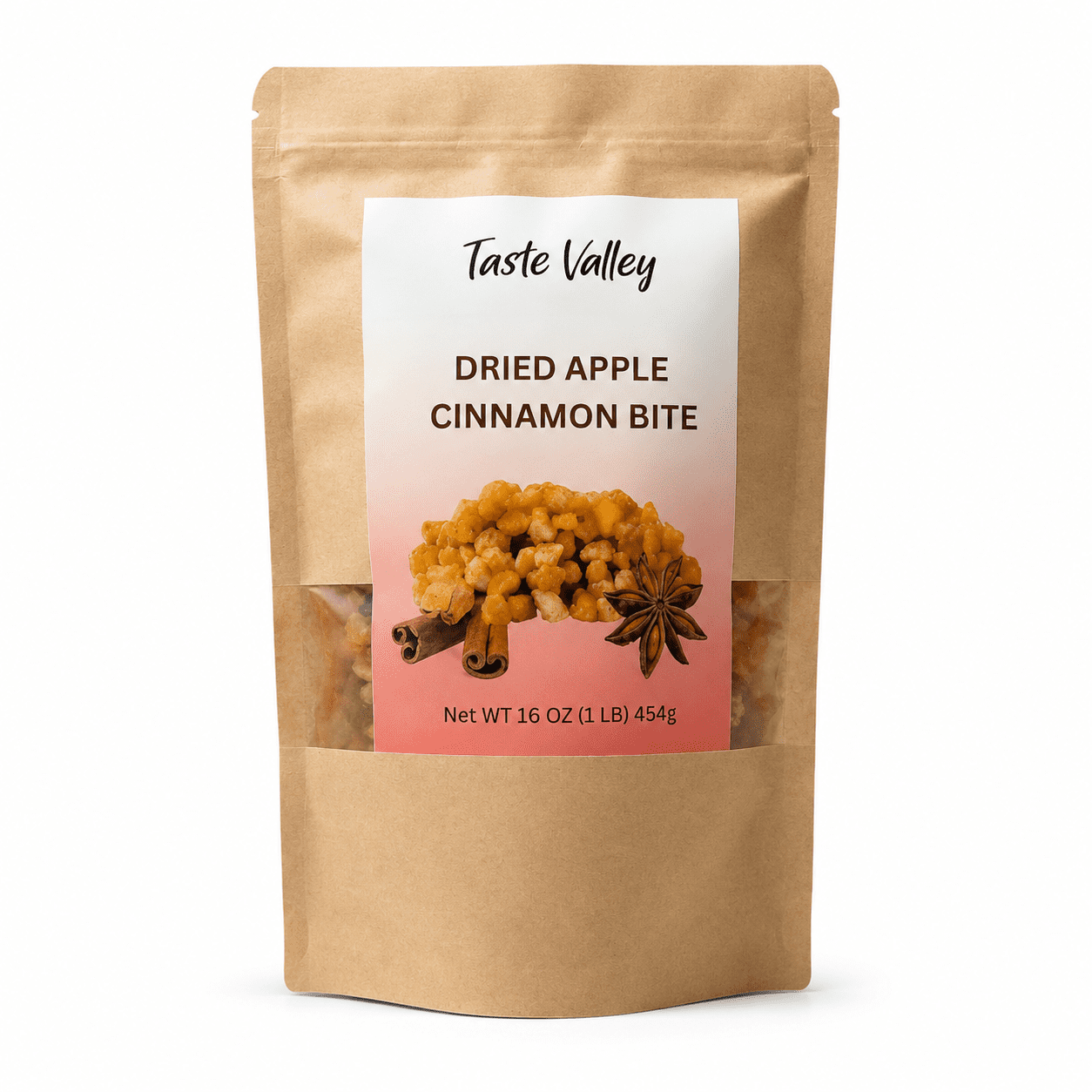 Taste Valley Dried Apple Cinnamon Bites Gluten-Free GMO Free Vegan 1 lb