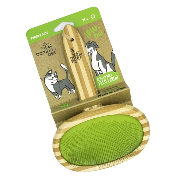 Cepillo para pelo largo Bamboopet 100% bambú Natural Biodegradable