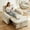 Off-White, variant on Convertible Armchair Bed with Cup Holders, Side Pocket, Pull Out Sleeper - 3-in-1 Futon Chair Bed for Living Room, Bedroom