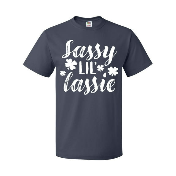 Inktastic Saint Patrick's Day Sassy Lil' Lassie with Shamrocks T-Shirt