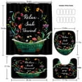 thumbnail image 6 of Floral Bathroom 4-piece Set Spring Decoration Shower Curtain American Farmhouse Bathroom Decoration Digital Print Bathroom Four-piece Set Waterproof Shower Curtain Anti-slip Mat Set, 6 of 7