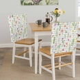thumbnail image 5 of Spring Wildflower Chair Covers Set of 4 Eucalyptus Leaves Green Buffalo Plaid Chair Back Covers Stretch Removable Washable Slipcovers Protector for Dining Room Kitchen Party Decor, 5 of 9