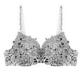 thumbnail image 3 of TiaoBug Women Sequin Skirt and Top Tassel Outfit Set Sparkly Belly Dance Costume Bra Tops and Fringe Skirts Sets Silver 38A, 38B, 38C, 3 of 7