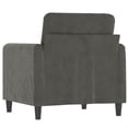 thumbnail image 3 of vidaXL Fauteuil de Salon Gris Foncé 60 cm Velours, 3 of 5