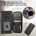 thumbnail image 6 of Crossbody Strap & Lanyard for iPhone 16 Case Wallet, with 10-Card Holder & 1 Bills Slot Soft PU Leather Magnetic Flip Folio Heavy Duty Protection Case for iPhone 16, Black, 6 of 10