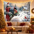 thumbnail image 3 of Red Birds on Snowy Path with Cozy Cottage, Serene Rustic Scene for Farmhouse Lovers, Winter Landscape Art, Christmas Gift Tapestry Wall Hanging for Bedroom and Living Room, 3 of 7