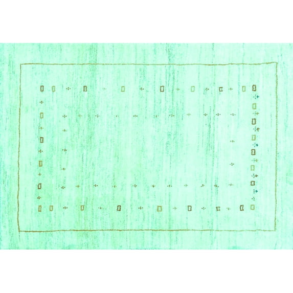 Ahgly Company Indoor Rectangle Solid Turquoise Blue Modern Area Rugs, 5' x 8'