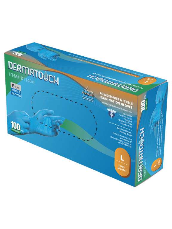 4 Mil Blue Nitrile Examination Gloves Powder-Free 81140 1 Case - XS
