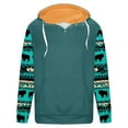 thumbnail image 3 of Penkiiy Men's Pocket Button Hooded Pullover Ethnic Western Cowboy Print Long Sleeve Sports Tops Hooded Sweatshirt M Green, 3 of 4