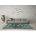thumbnail image 3 of Ahgly Company Indoor Square Persian Light Blue Traditional Area Rugs, 7' Square, 3 of 4